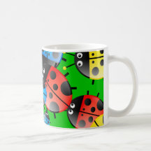 Ladybug Wallpaper Coffee Mugs
