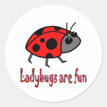 Ladybugs are Fun Stickers