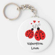 Ladybugs in Love Valentine Keychain