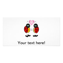 Ladybugs love photo greeting card