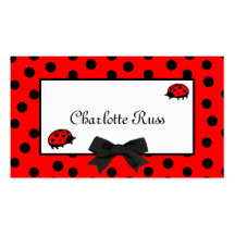 Ladybugs & Polka Dots Mummy Card Business Card Template