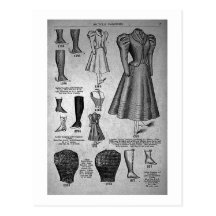 Lady's Bicycle Fashions 1897 - Vintage Post Card