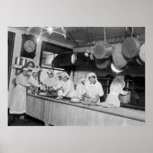 Lafayette Hotel Kitchen, early 1900s Print