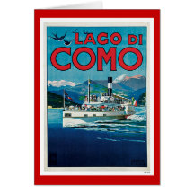 "Lago di Como" Vintage Italian Travel Poster Card