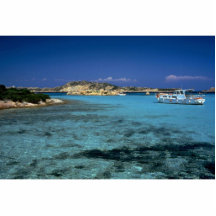 Lagoon, Mediterranean Island of Sardinia Cut Out