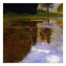 Lake in front of the Castle art by Gustav Klimt Personalized Announcements