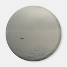 Lake Rocks In Morning Mist Fridge Magnet