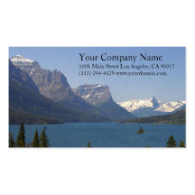 Lake Shore Shoreline Snowy Rocky Mountains Business Card