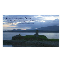 Lake Shore Shoreline Wooded Grassy Mountains Business Card Template