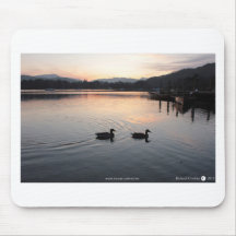 Lake Windermere ducks sunset Mouse Pads