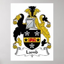 Lamb Family Crest Posters