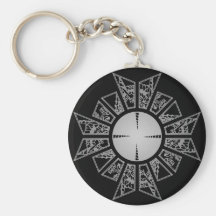 Lament star silver key chain