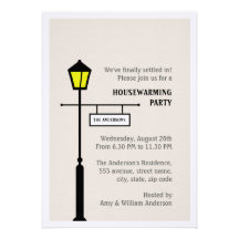 Lamp Post Housewarming Party Personalised Invites