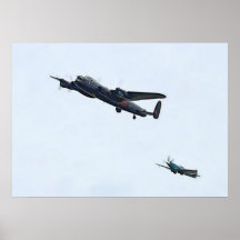 Lancaster Bomber In Flight. Poster