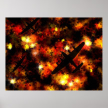 Lancaster Bomber Night Raid Posters