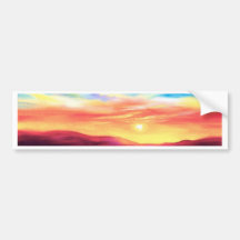 Landscape Sunset Lake Scene - Multi Bumper Sticker