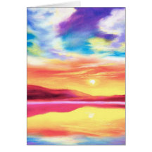 Landscape Sunset Lake Scene - Multi Greeting Card