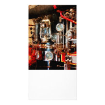 Lantern and Gauges on Fire Truck Personalized Photo Card