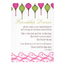 Lanterns and Paisley Custom Invites