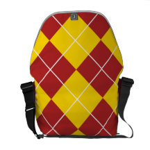 Large Argyle Pattern Rickshaw Messenger Bag