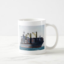 Large Container Ship At Anchor Mugs