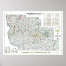 Large | Land Mgt Areas In Southwest Wisconsin Map Posters
