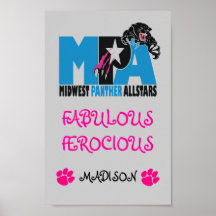 Large Logo, Panther%209[1], pink paw, pink paw,... Print