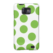 Large Pea Green Dots on White. Galaxy SII Cover