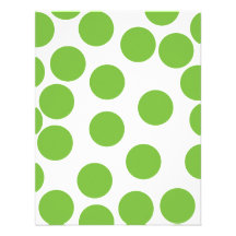 Large Pea Green Dots on White. Personalised Announcements