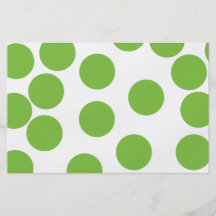 Large Pea Green Dots on White. Personalised Flyer
