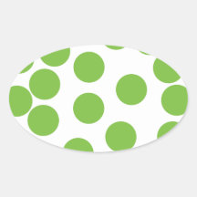 Large Pea Green Dots on White. Sticker