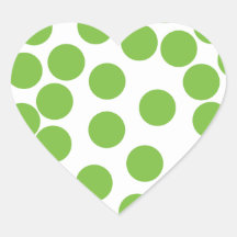 Large Pea Green Dots on White. Sticker