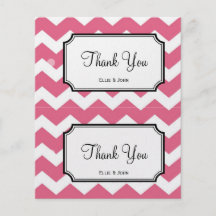 Large pink chevron diy wedding gift bag hang tag custom flyer