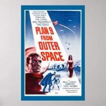 Large Plan 9 From Outer Space Vintage Movie Poster