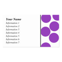 Large Purple Dots on White. Custom Business Card Template