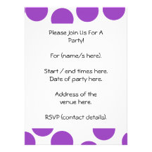 Large Purple Dots on White. Custom Custom Announcements