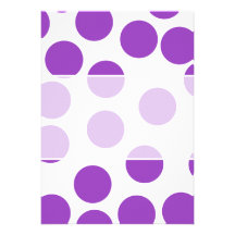 Large Purple Dots on White. Custom Invite