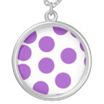 Large Purple Dots on White. Custom Jewelry