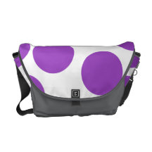 Large Purple Dots on White. Custom Commuter Bag