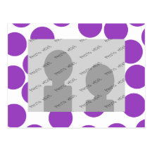 Large Purple Dots on White. Custom Post Cards