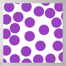 Large Purple Dots on White. Custom Poster