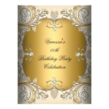 Large Size Birthday Party Sepia Coffee Gold Personalized Announcements