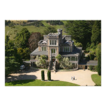Larnach Castle, Dunedin, New Zealand - aerial Photo Print
