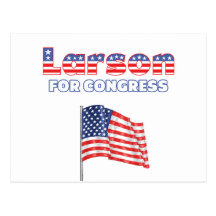 Larson for Congress Patriotic American Flag Design Post Cards