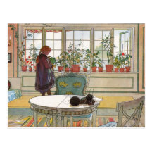 Larsson: Flowers on the Windowsill Post Cards