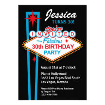 Las Vegas 30th Birthday Party Invitation