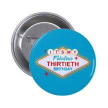 Las Vegas 30th Birthday Pinback Button