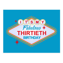 Las Vegas 30th Birthday Post Cards