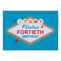 Las Vegas 40th Birthday Card