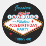 Las Vegas 40th Birthday Party Stickers